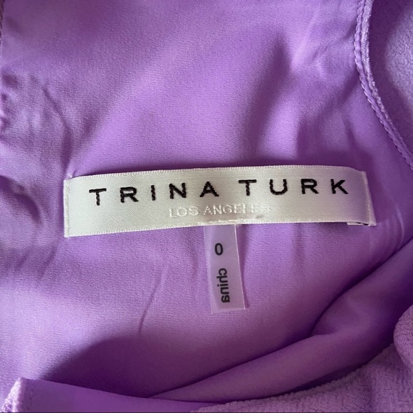 Trina Turk Purple Capilla Waterfall Neck Shift Dress - Picture 6 of 6